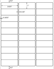 100 sheet 3000 labels Self-Adhesive for Laser & Inkjet 30 UP 1 x 2.63