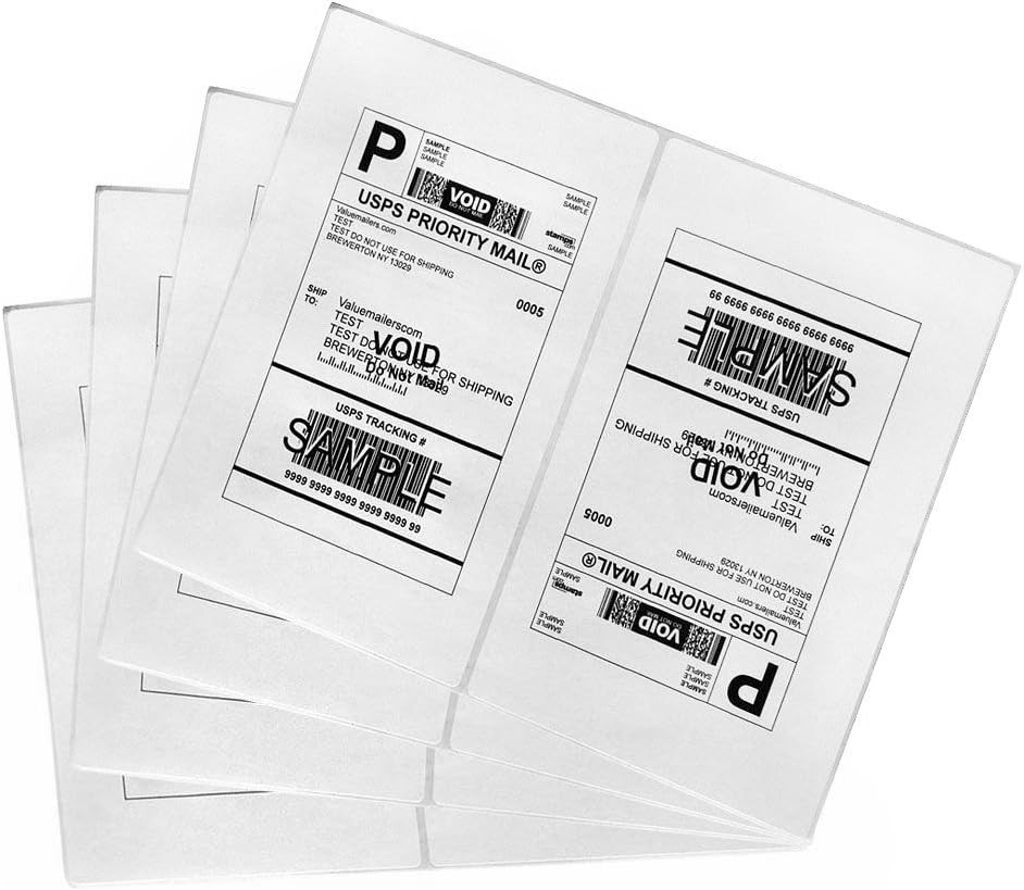 Shipping Labels with Rounded Corner, 8.27 X 5.32 Inches Half Sheet Self Adhesive