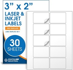 3×2 Matte White Shipping Labels, 300pk – Compatible with Inkjet & Laser Printers