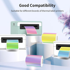 3X2 Inch Holographic Thermal Labels, Colorful Direct Thermal Stickers Label, Sel
