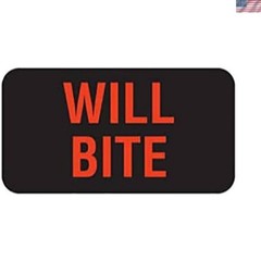 Pet Safety Instruction Labels – Black & Fluorescent Red, 560 Removable Labels