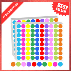 Colored Dot Stickers, 3/4 Inch Round Labels, 10 Colors, Classroom Office Garage