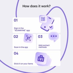 ScanyMe Smart QR Sticker – Lost & Found Tag for documents, Bags & Keys