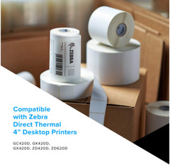 Zebra 4 x 6 in Direct Thermal Paper Labels Z-Perform 2000D 6 Rolls 10031643SP