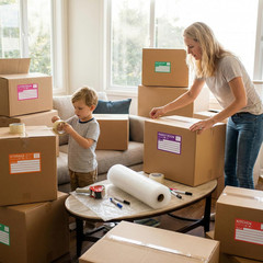 WSICSE 160 Pcs 6 x 4 inch Moving Labels for Boxes, Large 7 Color Coded Moving St