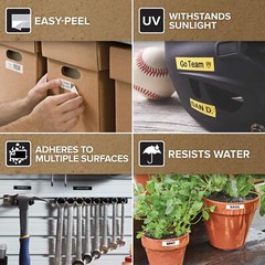 DYMO D1 Labels 2 Pack 12mm x 23ft Black Print on White Easy Peel Application