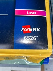 40 Sheets Avery 6526 Laser Address Labels Glossy White 1″ x 2-5/8″ 1000 Sheets