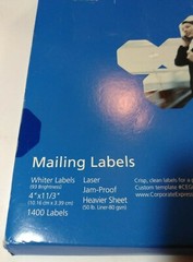 Mailing Labels Laser 4 x 1 1/3 Corporate Express Signature 1400 Labels White