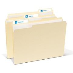 White Permanent Inkjet/Laser File Folder Labels, 2/3in. x 3 7/16in., White, P…
