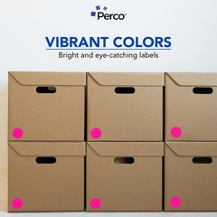 Neon Pink Perforated Round Circle Dot Sticker 2-Inch Labels — 10 Rolls, 5,000…