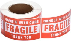 Fragile Stickers 1 Roll 500 2″x3″ Fragile Label Sticker Handle with Care Mailing