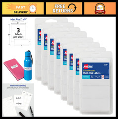 Removable Blank Labels 1″ x 3″ – White, Non-Printable, 576 Total, 8 Packs