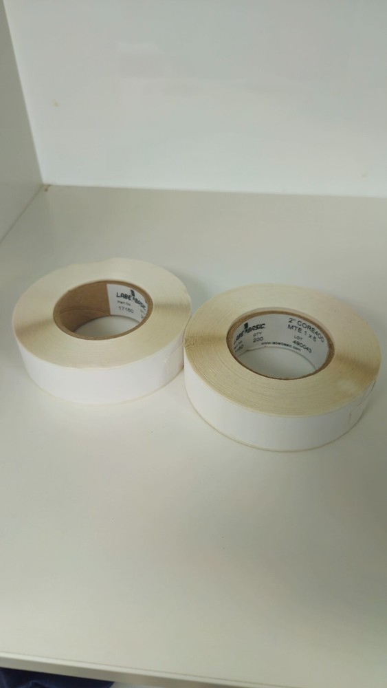 2x 1″ x 6″ Matte Label Roll, 200 Labels Per Roll, 2″ Core 4″OD Label Basic