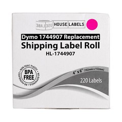 Compatible with DYMO LW 1744907 Pink 4″x6″ Direct Thermal Labels (1) Roll/220