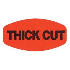 Thick Cut Labels Fluorescent Red Grabber Grocery Store Labels Black Imprint – 1
