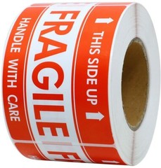 1 Roll 500 Per Roll 3″ x 5″ Handle With Care Fragile This Side Up Labels Sticker