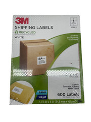3M™ 100% Recycled White Inkjet/Laser Shipping Labels, 3 1/3″ x 4″, Pack Of 600