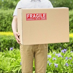 100 Pcs 8×2.7 Inch Large Fragile Stickers Handle with Care for Shipping Packing