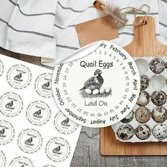320 Pcs Quail Farm Fresh Eggs Stickers, 2 Inch Round Unwashed Eggs Carton Lab…
