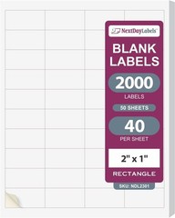 2×1″ White Sticker Labels for Address & Shipping – 2000 Pack