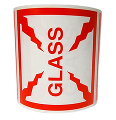 4×4 GLASS Fragile Warning Shipping Handling Stickers Labels per 4 rolls of 500