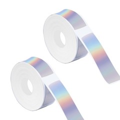 2 Rolls 320 PCS D30 Label Tape, 12x40mm, Holographic Reflective, Waterproof