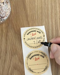 2″ Homemade with Love Stickers, 4 Different Wreath Designs, Kraft Jar Canning…
