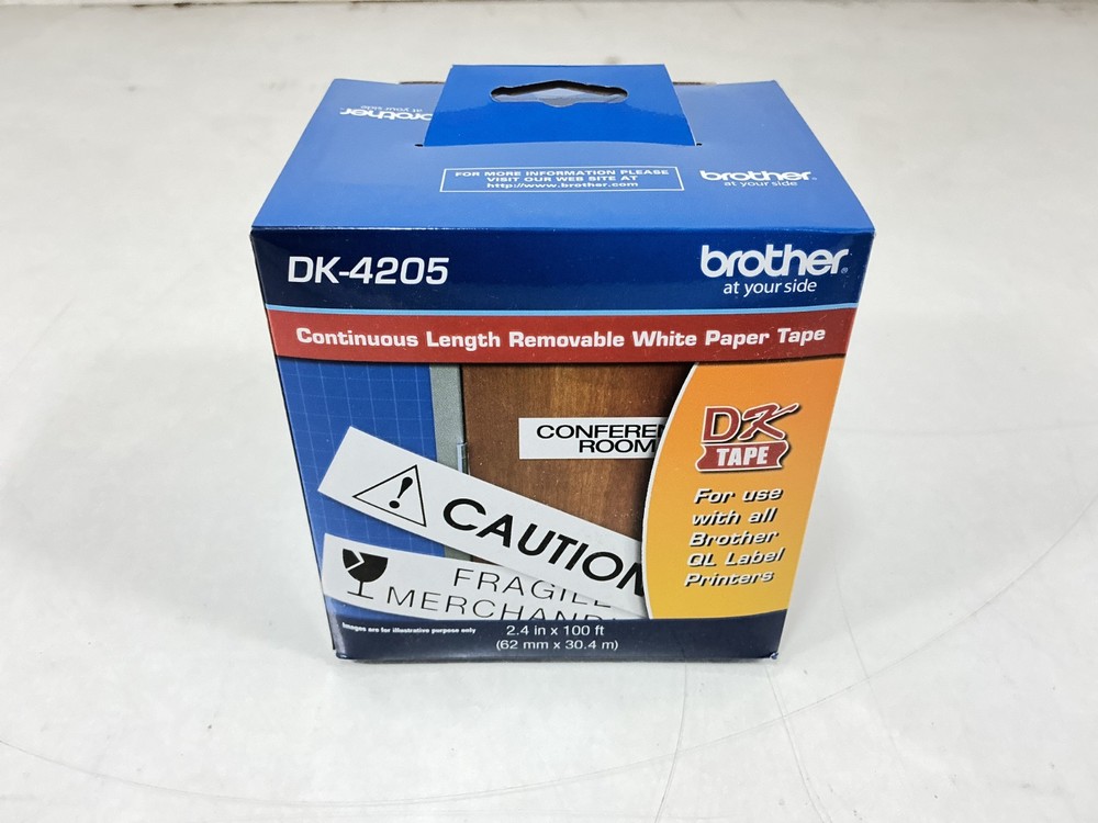 Brother DK-4205 Removable Continuous Paper Labels – 2.4″ x 100′