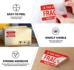 3 x 5 Inch Handle with Care This Side Up 500 Permanent Adhesive Fragile Stickers