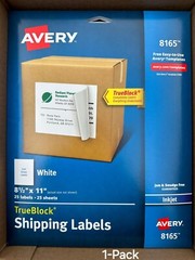 1 x AVERY 8165 Full-Sheet TrueBlock Shipping Labels, 8 1/2″ x 11″ White, Inkjet