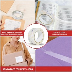 T.R.U. LP-20CC Book Repair Clear Tape 1 Inch x 72 yds Label Protection 1 PCS
