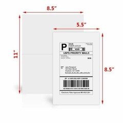 Shipping Labels Half Sheet 1000 Self Adhesive 8.5×5.5 Round Corner Blank Label