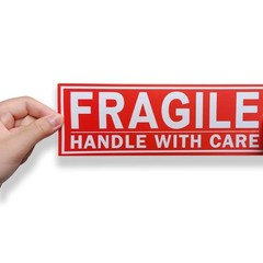 100 Pcs 8×2.7 Inch Large Fragile Stickers Handle with Care for Shipping Packing