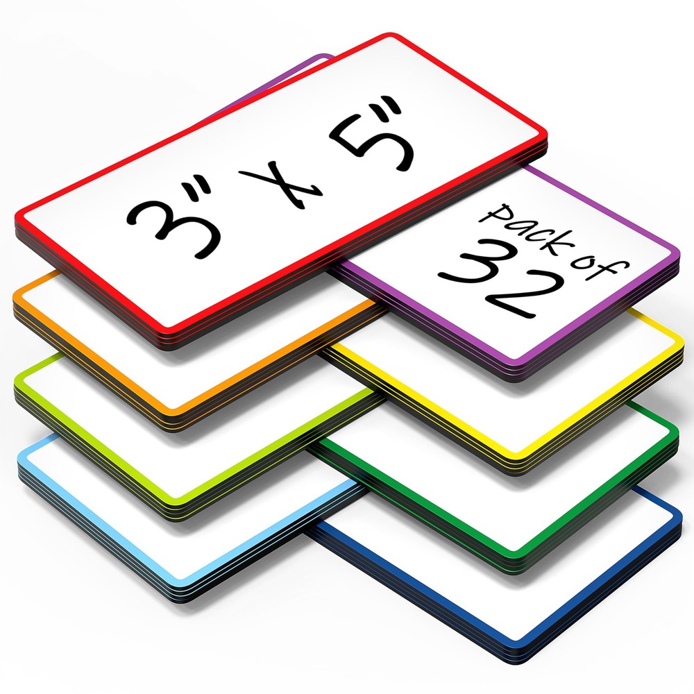32 Pack Dry Erase Magnetic Labels 3×5 in – Magnetic Name Tags for Classroom L…