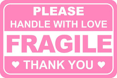 2″x3″ 200 PCS Pink Fragile Handle with Love Labels Stickers Shipping Mailing Car