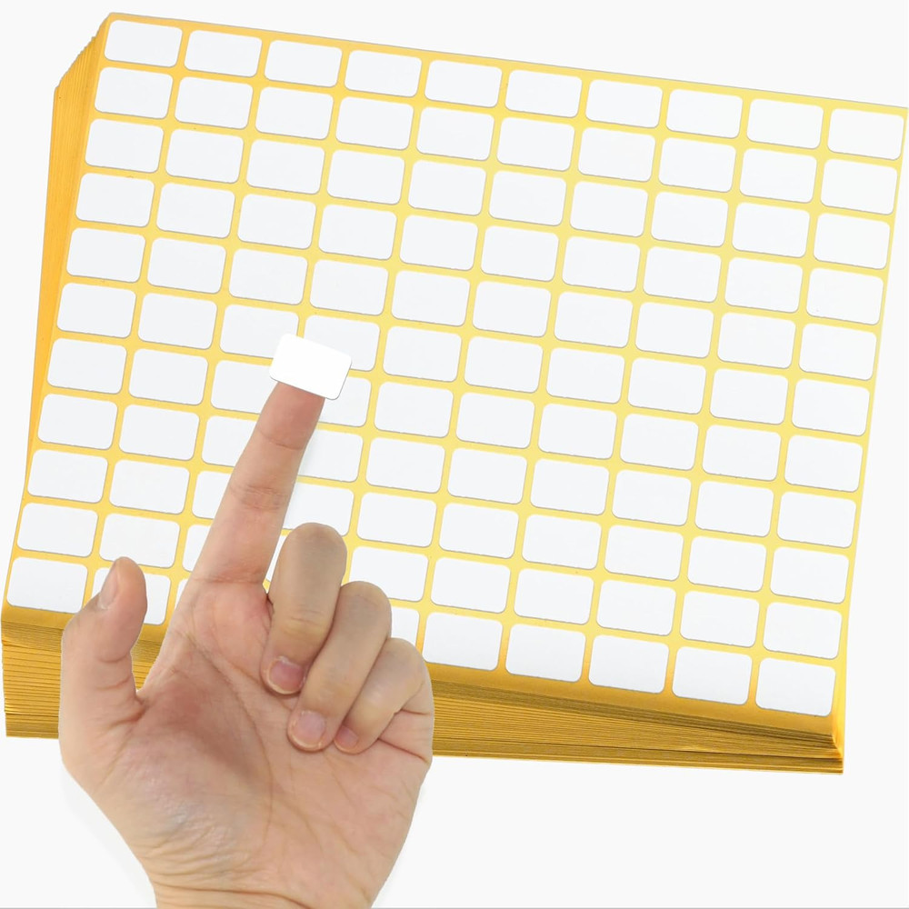 Pack of 4950, 45 Sheet White Rectangle Labels Small Blank Stickers Self Adhesive