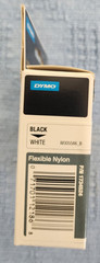 DYMO Rhino Industrial Flexible Nylon Tape 1″ x 11-1/2′ Black on White — 1734524