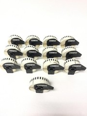 Lot Of 12 Brother DK-2214 White Paper Shipping Labels , 12MM, FREE SHIPPING