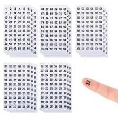 15 Sheets Round Clear Consecutive Number Stickers Self Adhesive Labels