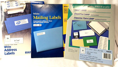 Avery White Address Labels #8162- #18167 – #5260 or #30610 Original Packet