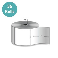 36 Rolls/Case 4″ x 2″ Mobile Direct Thermal Labels Zebra and Datamax Compatible
