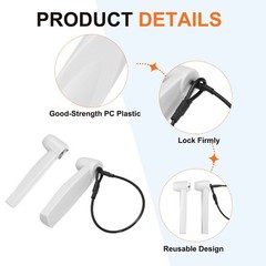 50Pcs Hard Tags AM 58kHz Tag 2.56″Length with Pins Lanyards, Light Gray