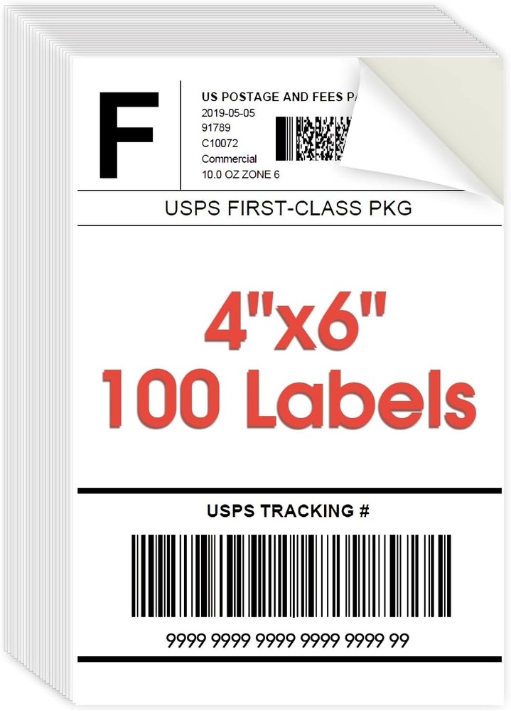MaxGear 4×6 inch Shipping Address Labels,for Inkjet or 4″ x 6″, White, Clear