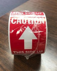 TAPE LOGIC SCL511R Labels, “Caution This Side Up”, Arrow, 3×4″, Red/White, 500