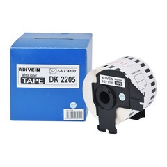 1 Roll 2.4″ x 100 ft DK-2205 Continuous Length White Paper Labels For Brother