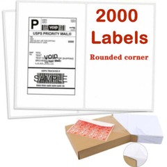 Half Sheet 2000 Shipping Labels 8.5×5.5 Rounded Corner Self Adhesive 2 Per Sheet