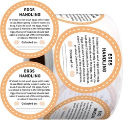 500 Pcs Farm Fresh Eggs Carton Labels Stickers 2 Inch Egg Care Self Adhesive …