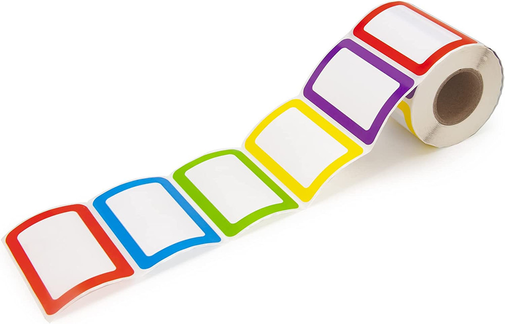 500 Stickers – 3.5″ X 2.25″Colors Plain Name Tag Labels with Perforated Line for