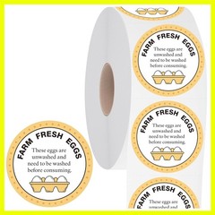 Farm Fresh Eggs Labels, 2 Inch Round Egg Stickers Self Adhesive Egg Packaging…