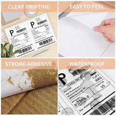Shipping Labels with Rounded Corner, 8.27 x 5.32 Inches Half Sheet Self Adhes…